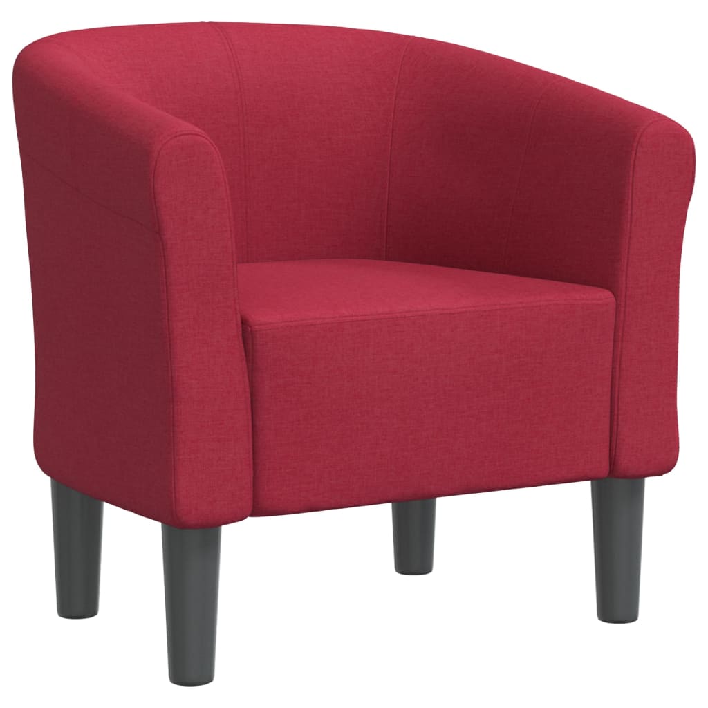 vidaXL Sillón de tela rojo tinto