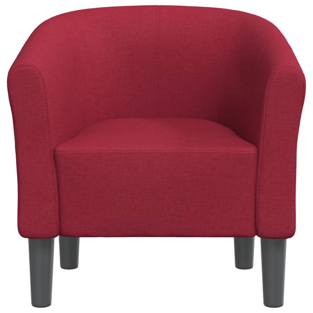 vidaXL Sillón de tela rojo tinto