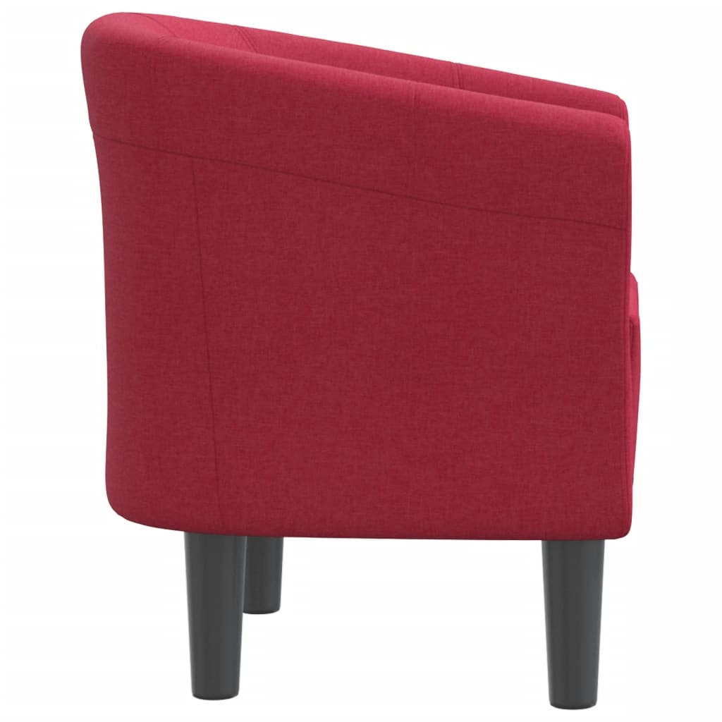 vidaXL Sillón de tela rojo tinto