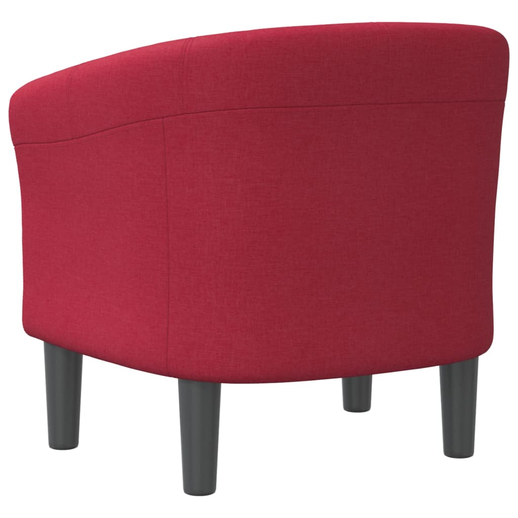 vidaXL Sillón de tela rojo tinto