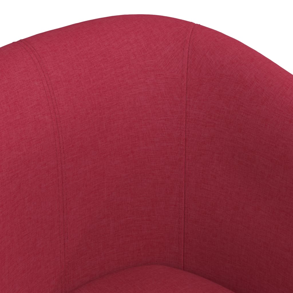 vidaXL Sillón de tela rojo tinto