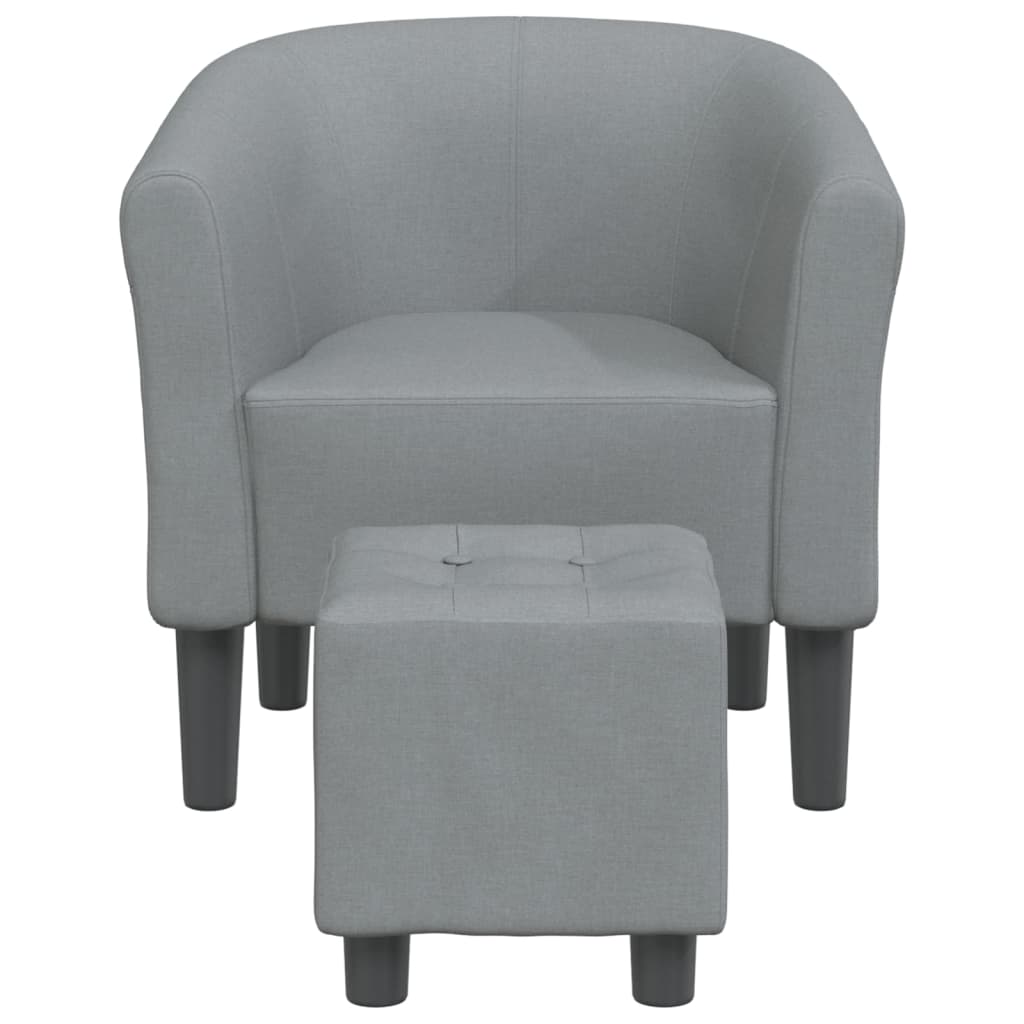 vidaXL Sillón con taburete tela gris claro