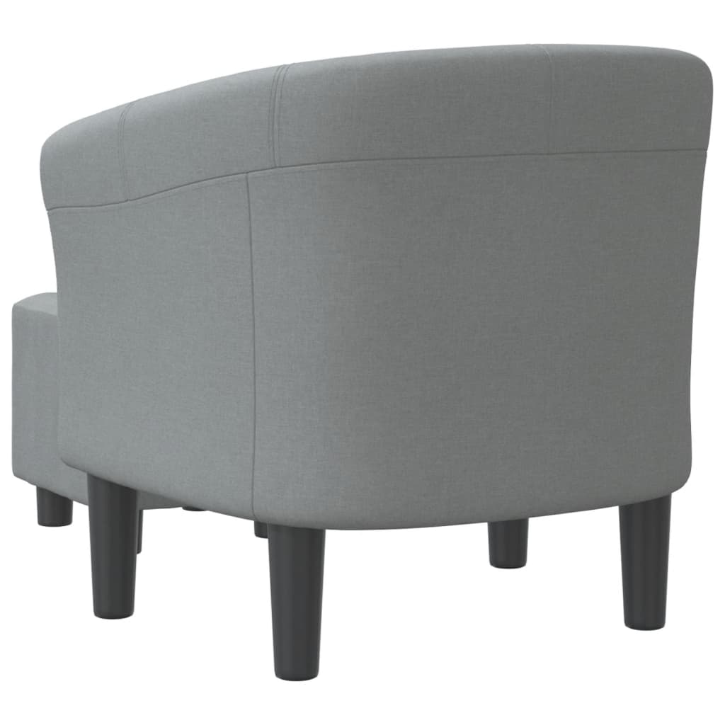 vidaXL Sillón con taburete tela gris claro