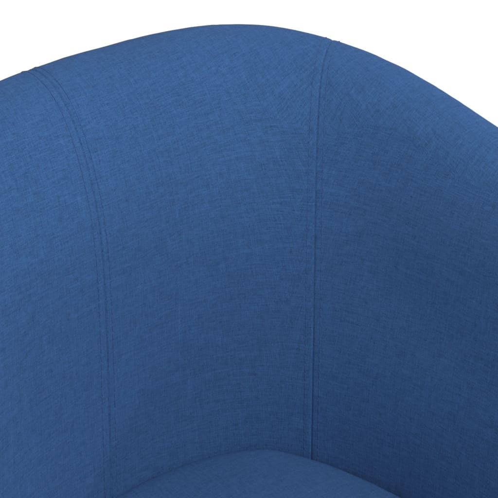 vidaXL Sillón con taburete tela azul