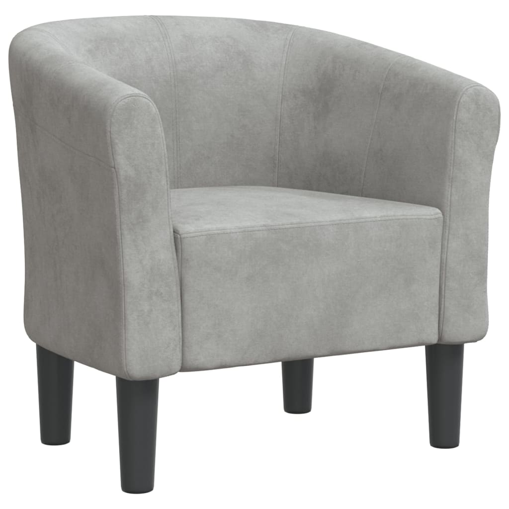 vidaXL Sillón de terciopelo gris claro