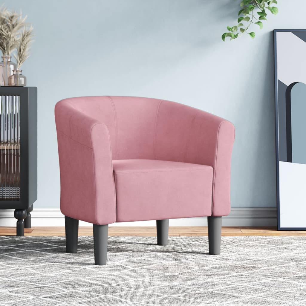 vidaXL Sillón de terciopelo rosa