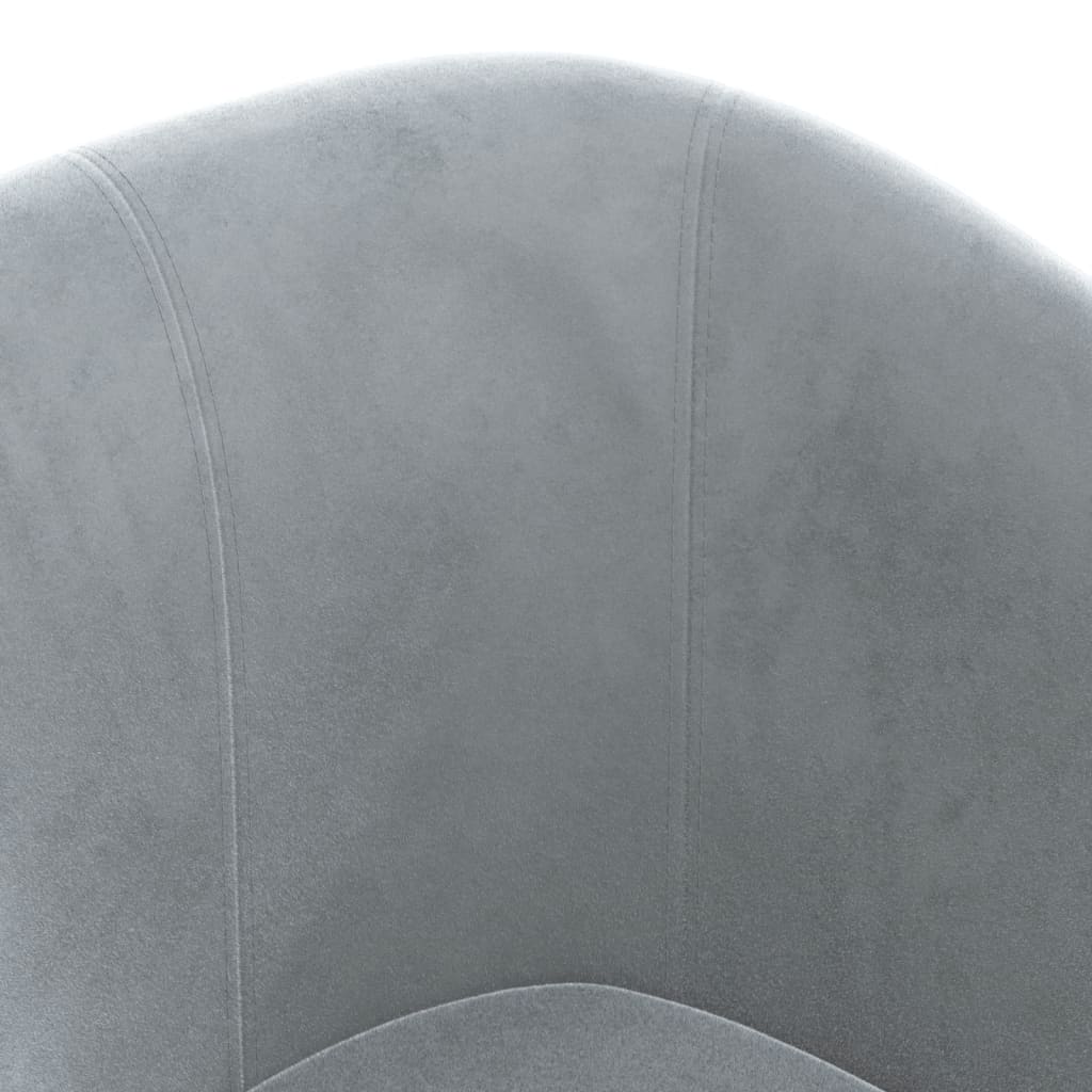 vidaXL Sillón con taburete terciopelo gris oscuro