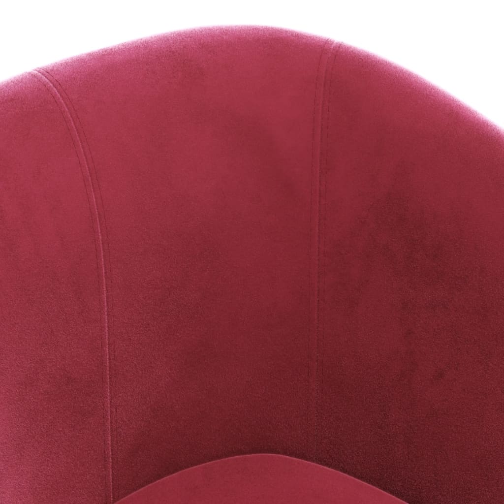 vidaXL Sillón con taburete terciopelo rojo tinto