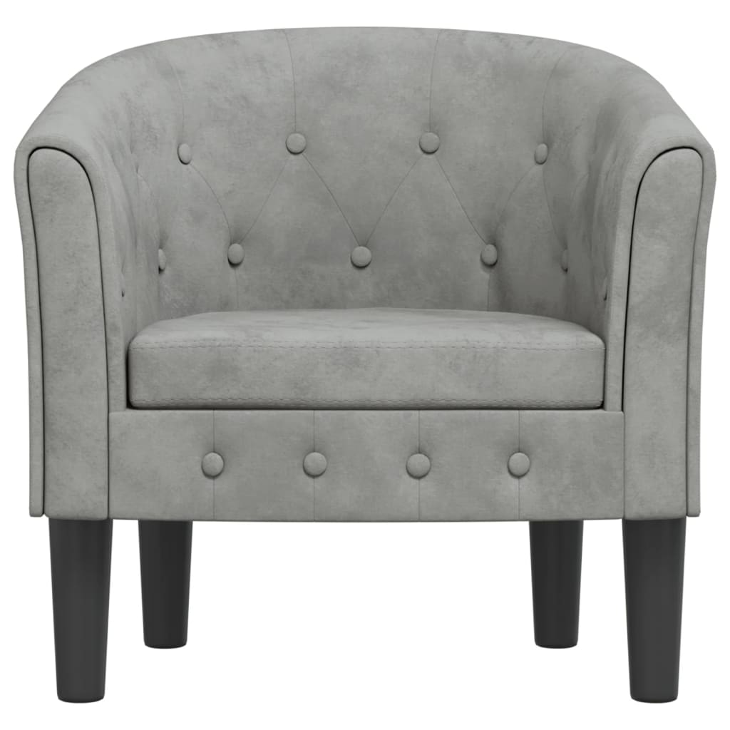 vidaXL Sillón de terciopelo gris claro