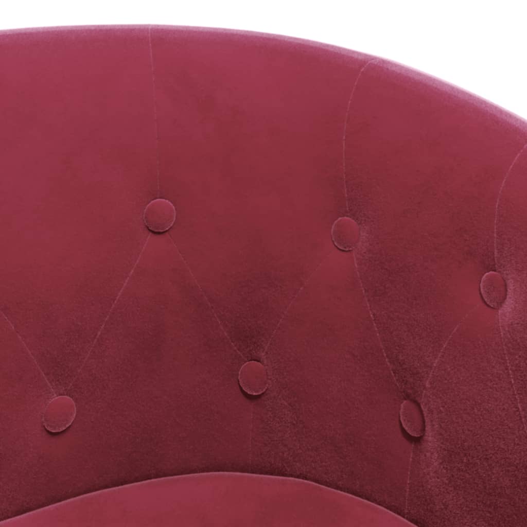 vidaXL Sillón con taburete terciopelo rojo tinto