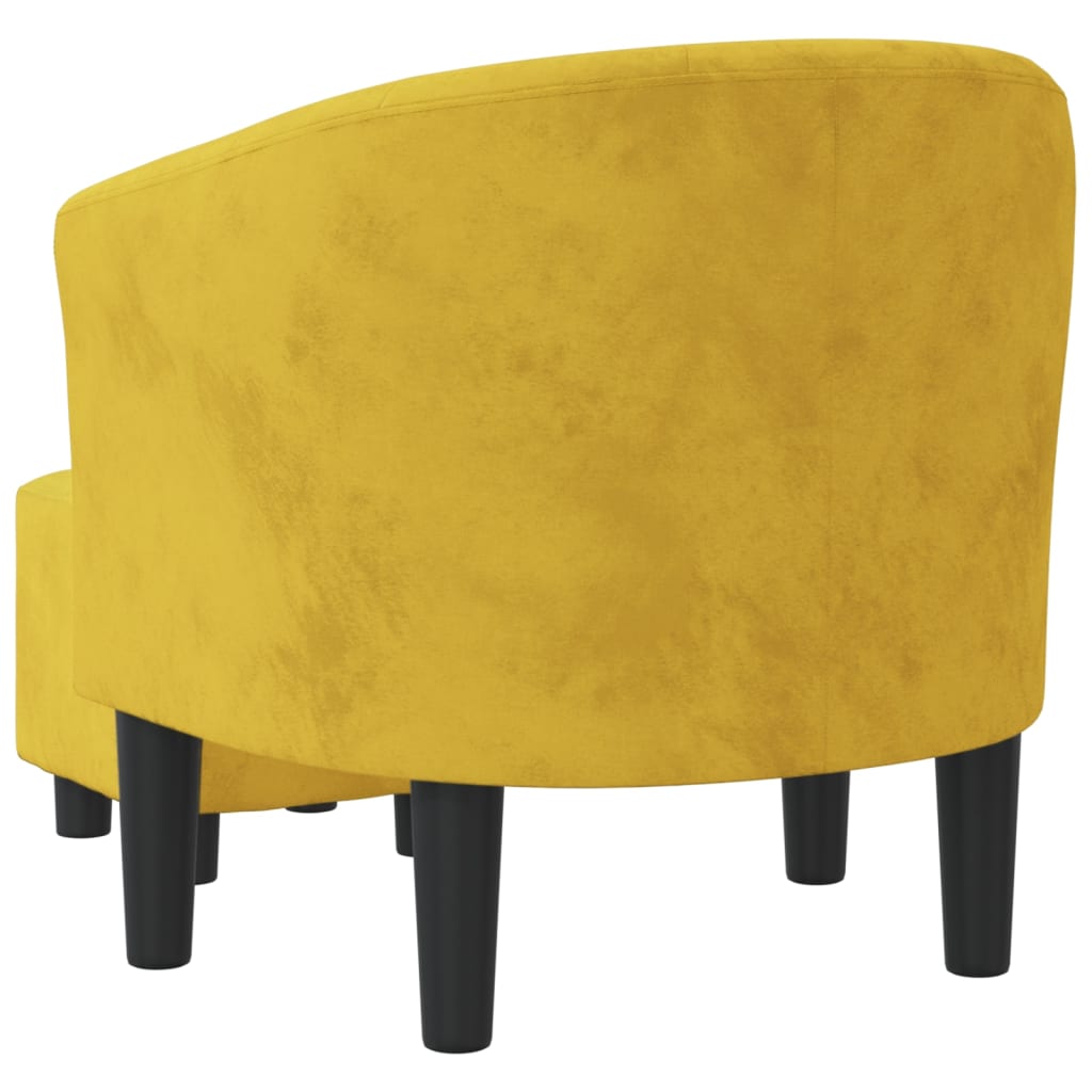 vidaXL Sillón con taburete terciopelo amarillo