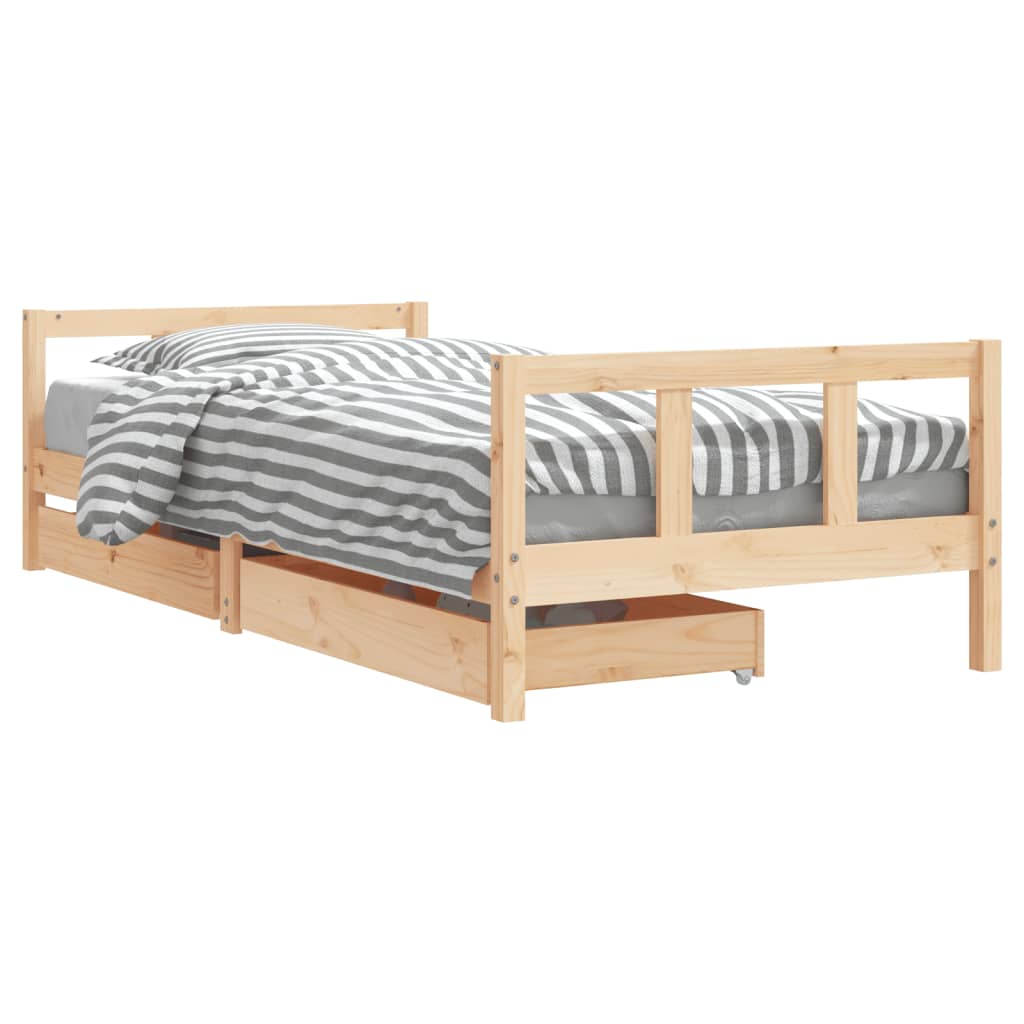 vidaXL Estructura de cama para niños con cajones madera pino 90x200 cm