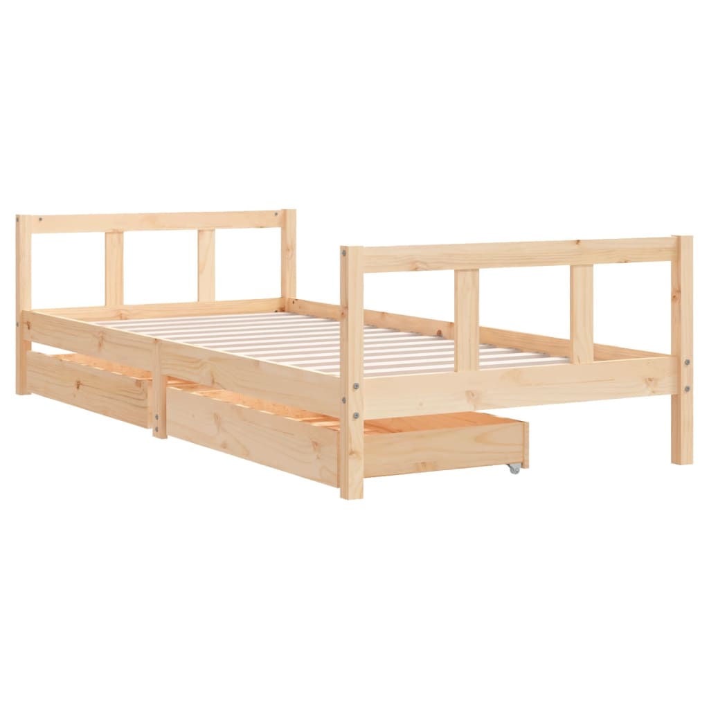 vidaXL Estructura de cama para niños con cajones madera pino 90x200 cm