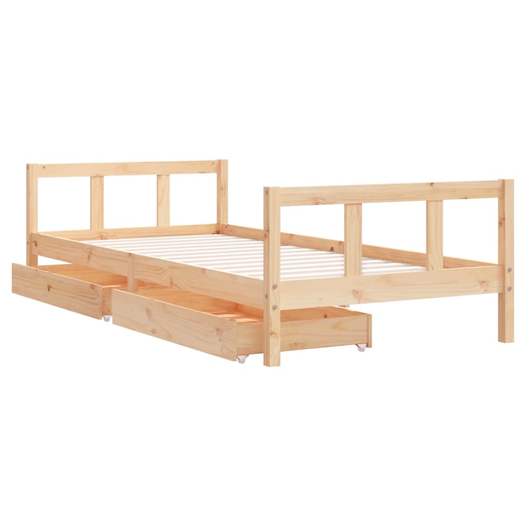 vidaXL Estructura de cama para niños con cajones madera pino 90x200 cm