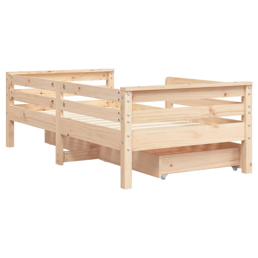 vidaXL Estructura de cama para niños con cajones madera pino 70x140 cm