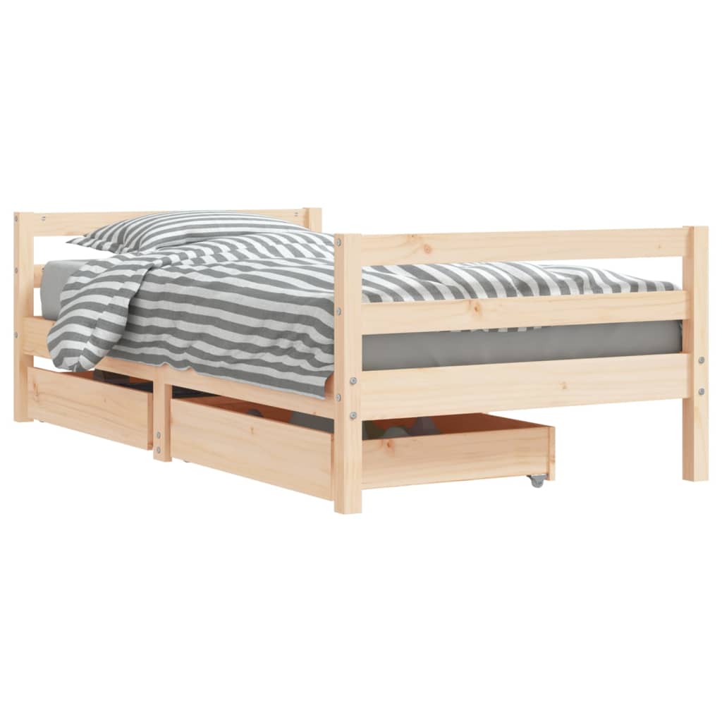 vidaXL Estructura de cama infantil con cajones madera de pino 80x160cm