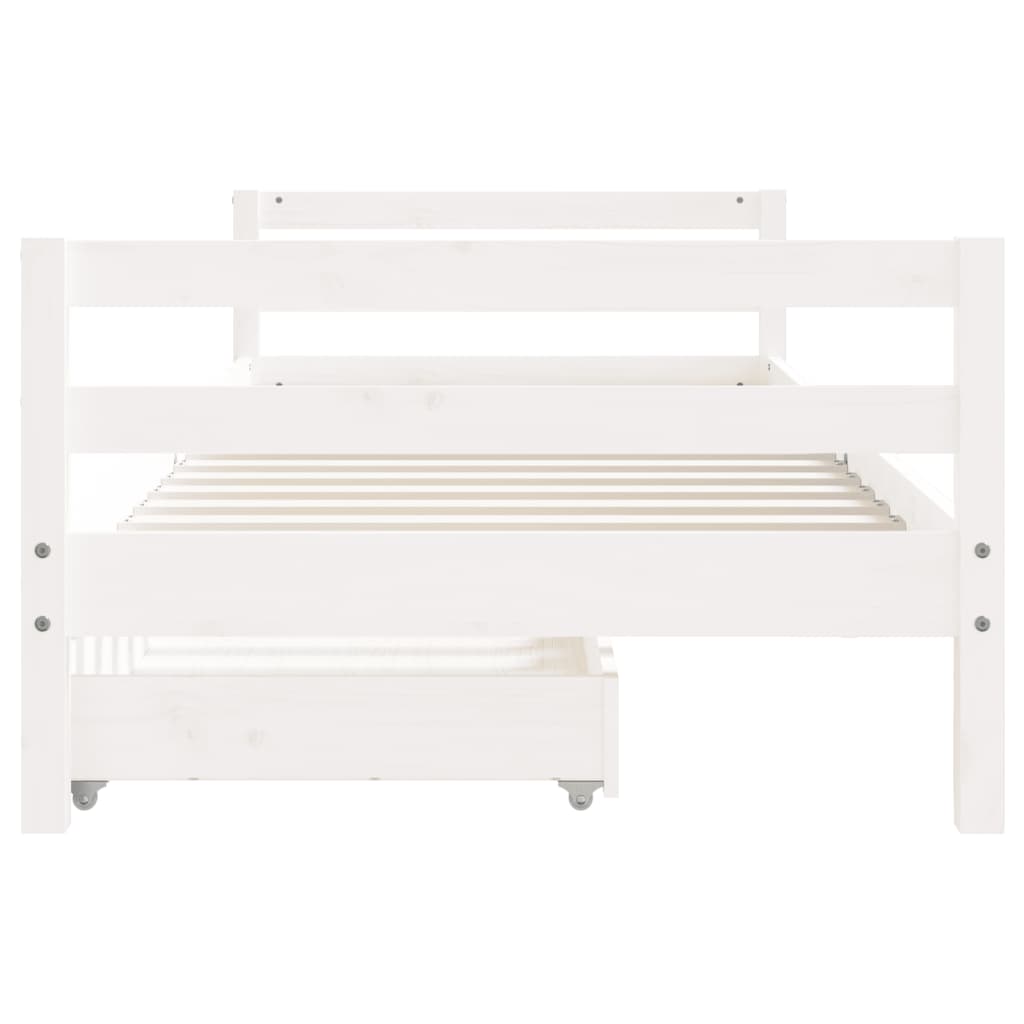 vidaXL Estructura cama infantil y cajones madera pino blanco 90x190 cm