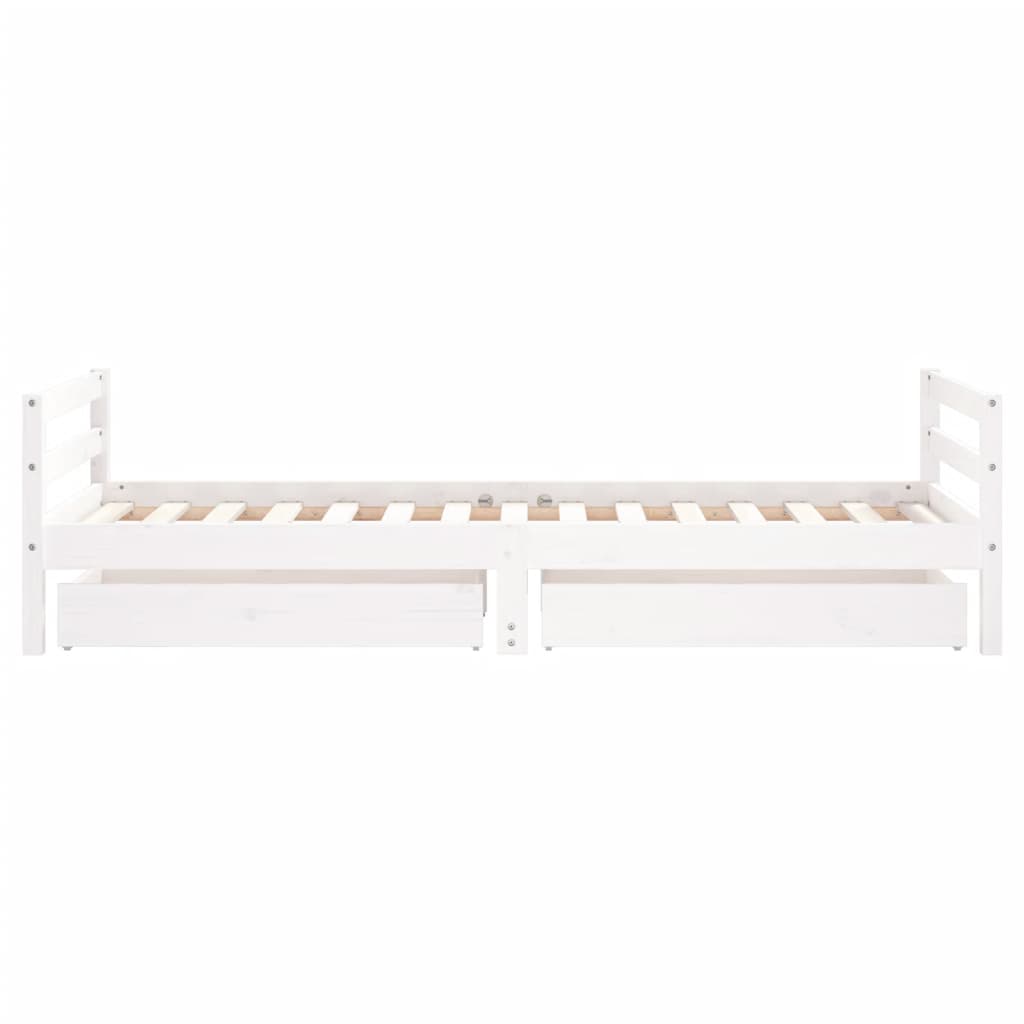 vidaXL Estructura cama infantil y cajones madera pino blanco 90x190 cm