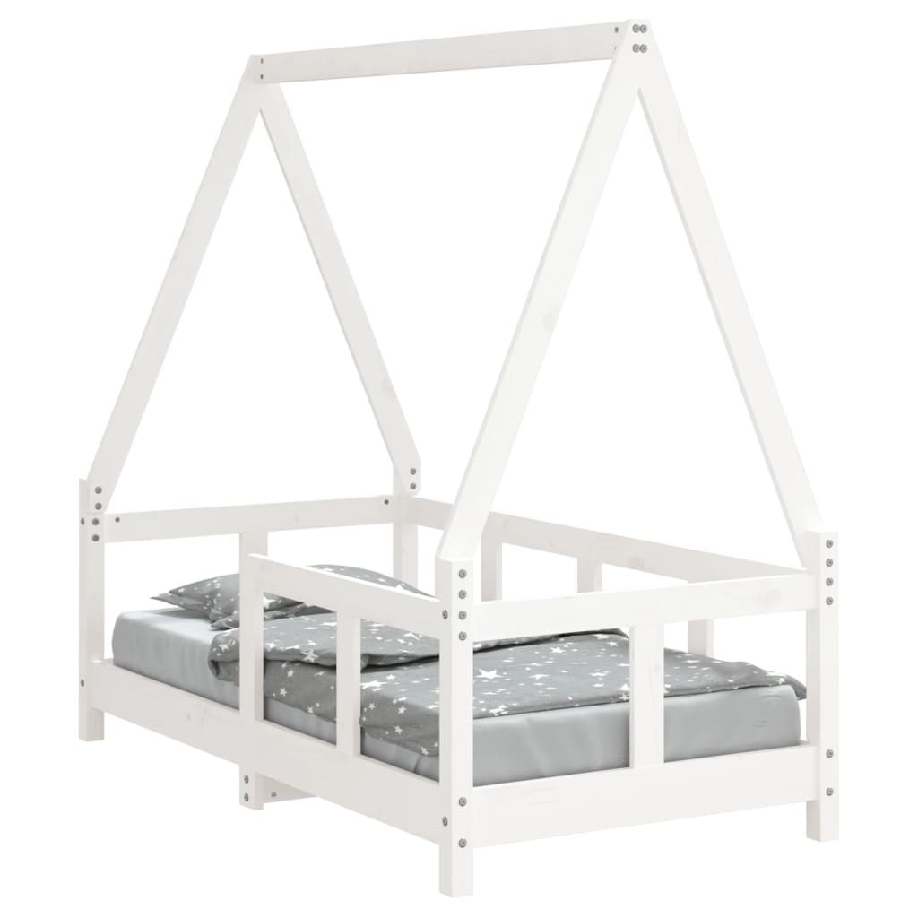 vidaXL Estructura de cama para niños madera de pino blanco 70x140 cm