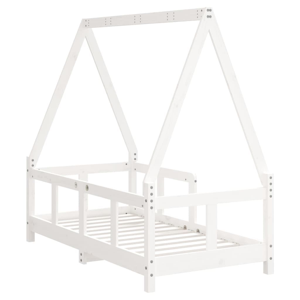 vidaXL Estructura de cama para niños madera de pino blanco 70x140 cm