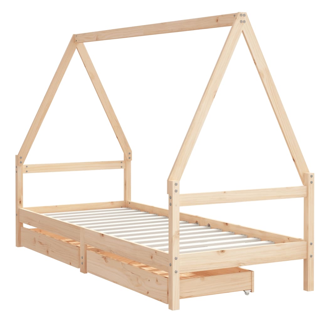 vidaXL Estructura de cama para niños con cajones madera pino 80x200 cm