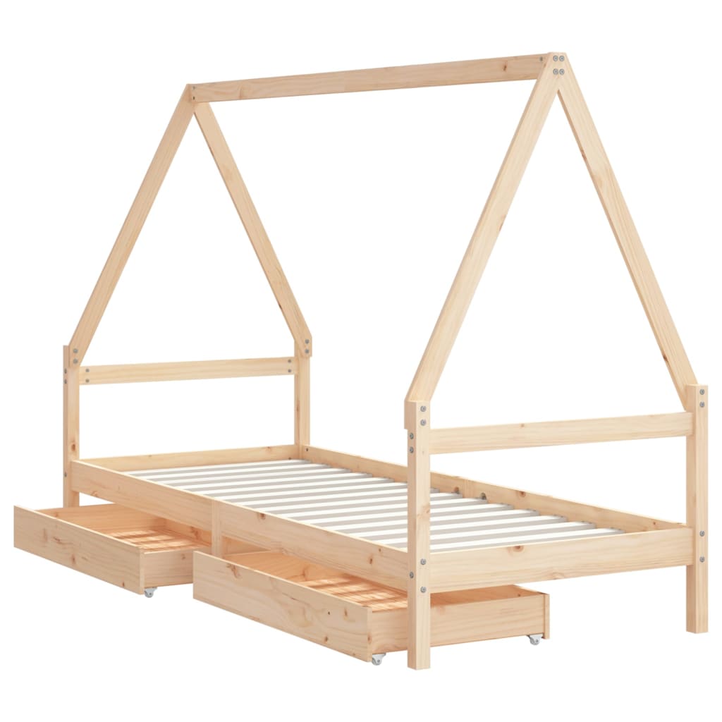 vidaXL Estructura de cama para niños con cajones madera pino 80x200 cm