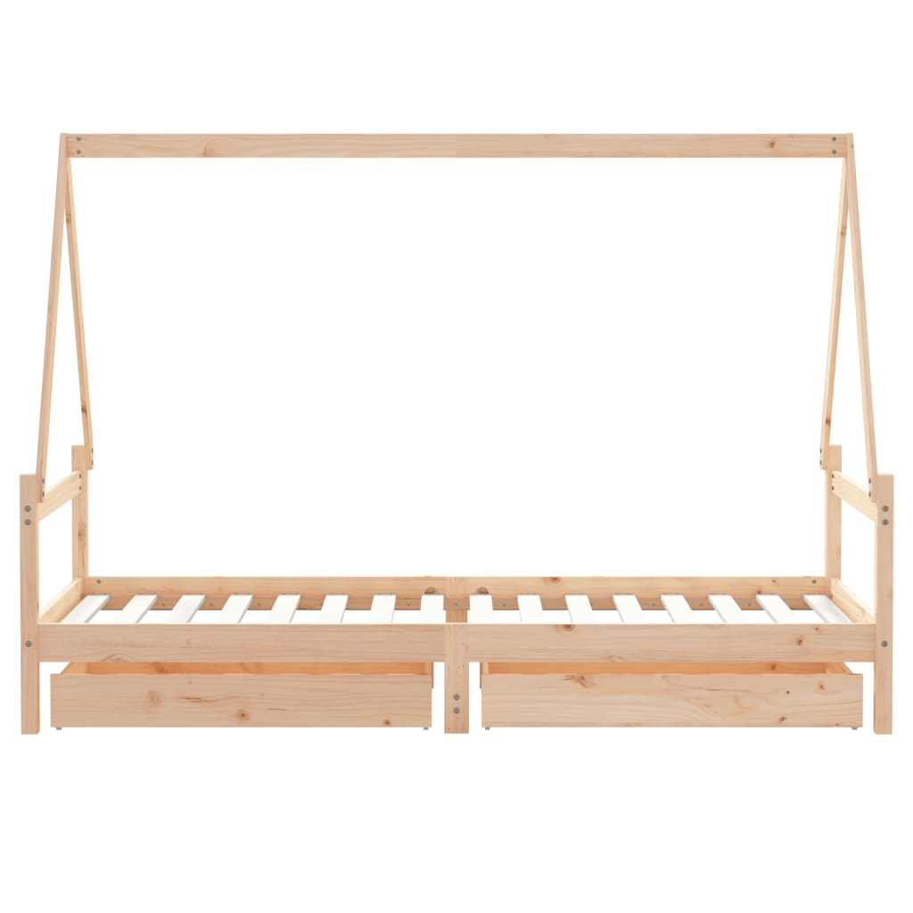 vidaXL Estructura de cama para niños con cajones madera pino 80x200 cm