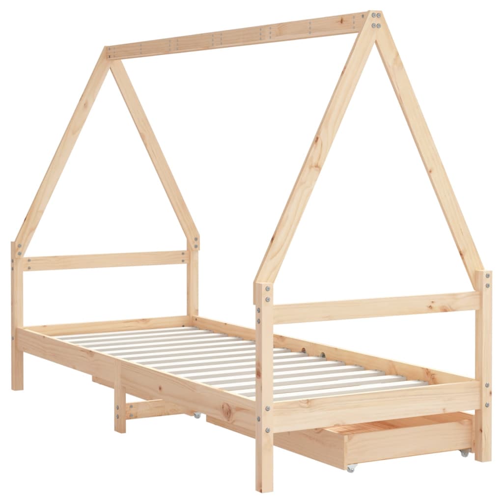 vidaXL Estructura de cama para niños con cajones madera pino 80x200 cm