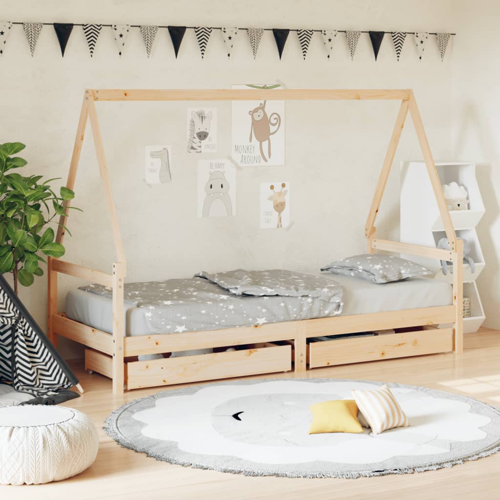 vidaXL Estructura de cama para niños con cajones madera pino 80x200 cm