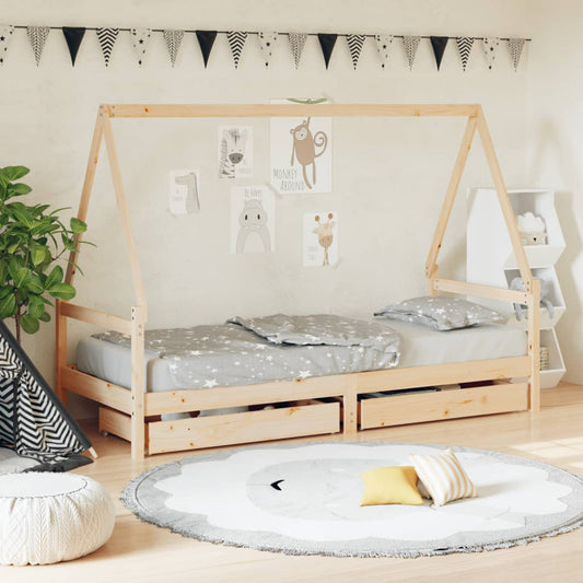 vidaXL Estructura de cama para niños con cajones madera pino 80x200 cm