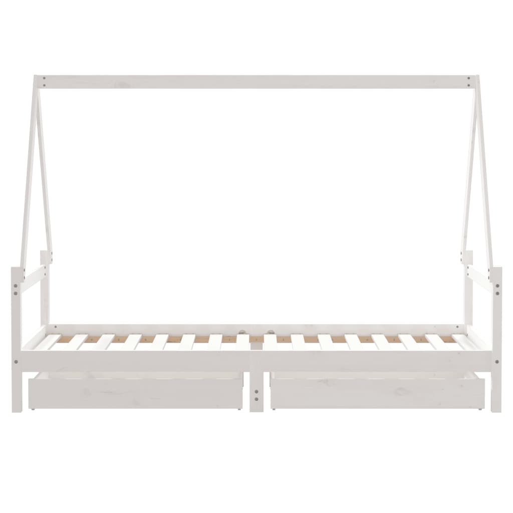 vidaXL Estructura cama niños con cajones madera pino blanco 90x200 cm