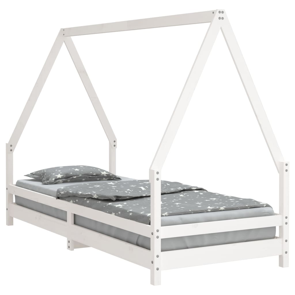 vidaXL Estructura de cama para niños madera de pino blanco 90x200 cm