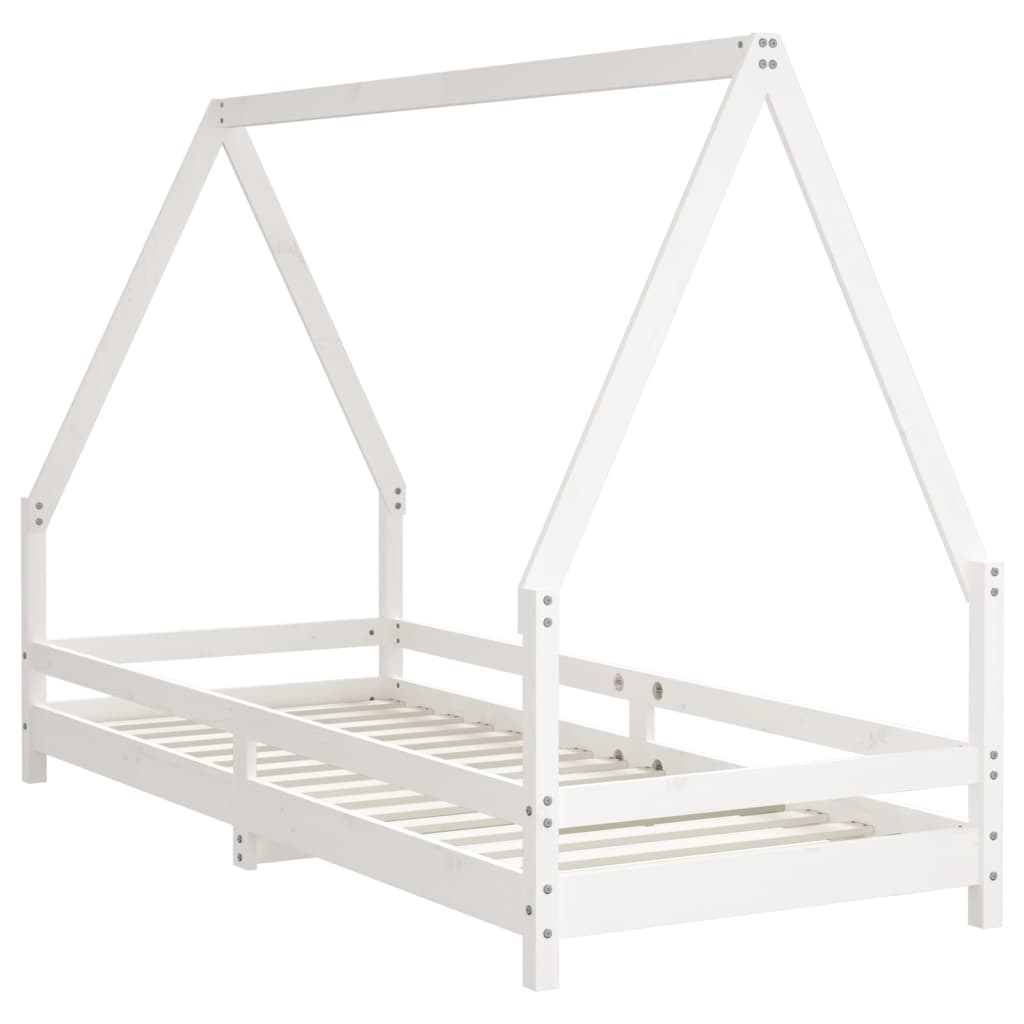 vidaXL Estructura de cama para niños madera de pino blanco 90x200 cm