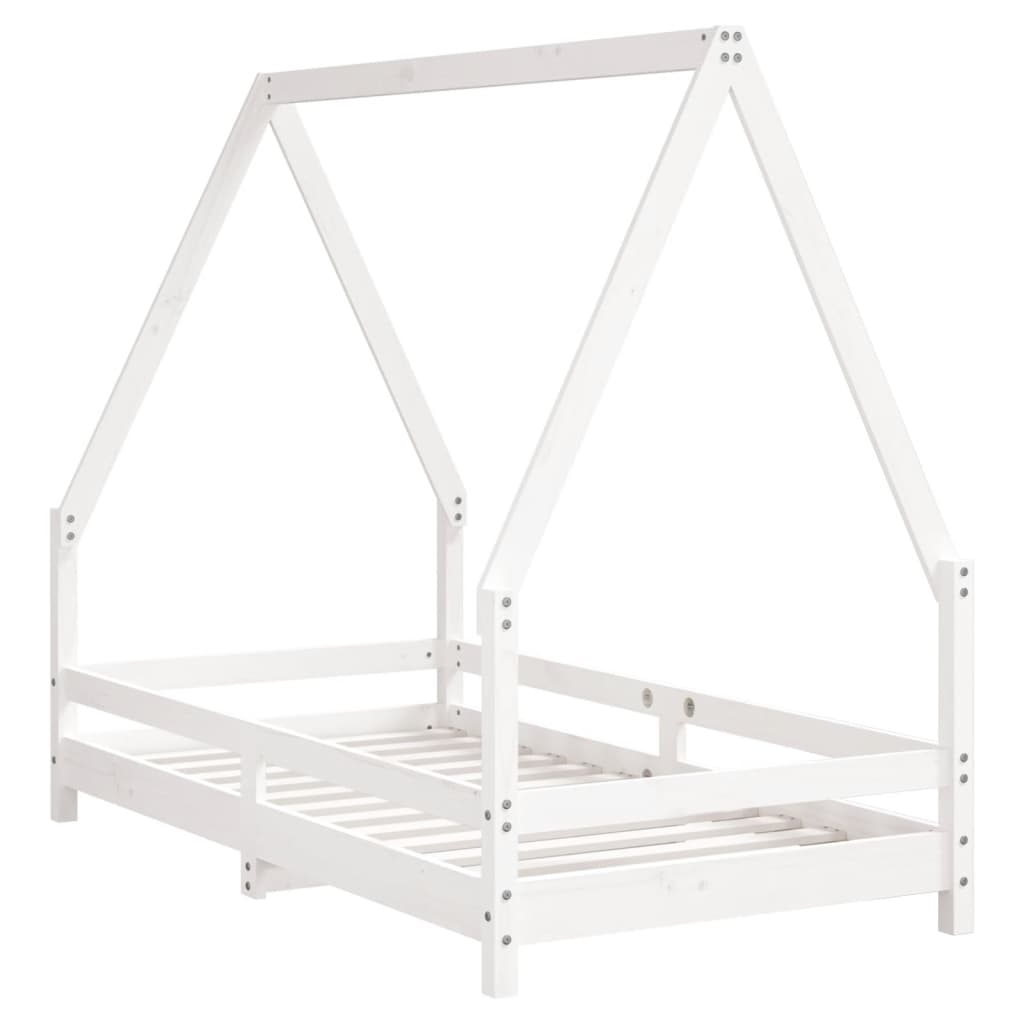 vidaXL Estructura de cama para niños madera de pino blanco 80x160 cm