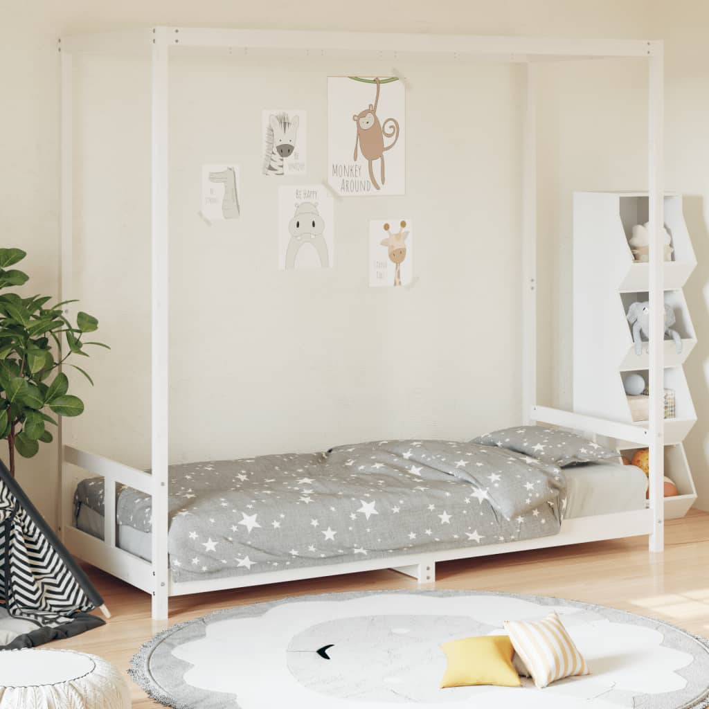 vidaXL Estructura de cama para niños madera de pino blanco 80x200 cm