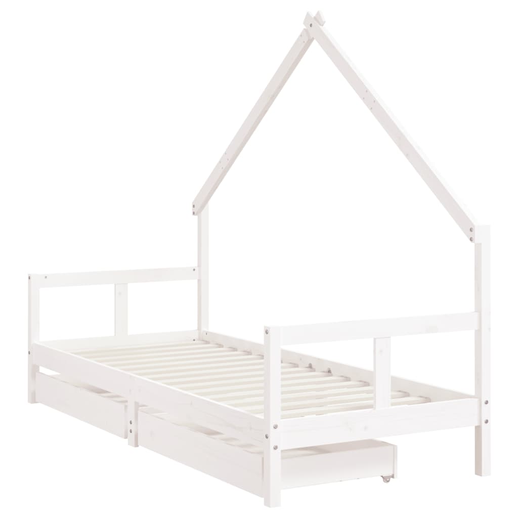 vidaXL Estructura cama niños con cajones madera pino blanco 80x200 cm