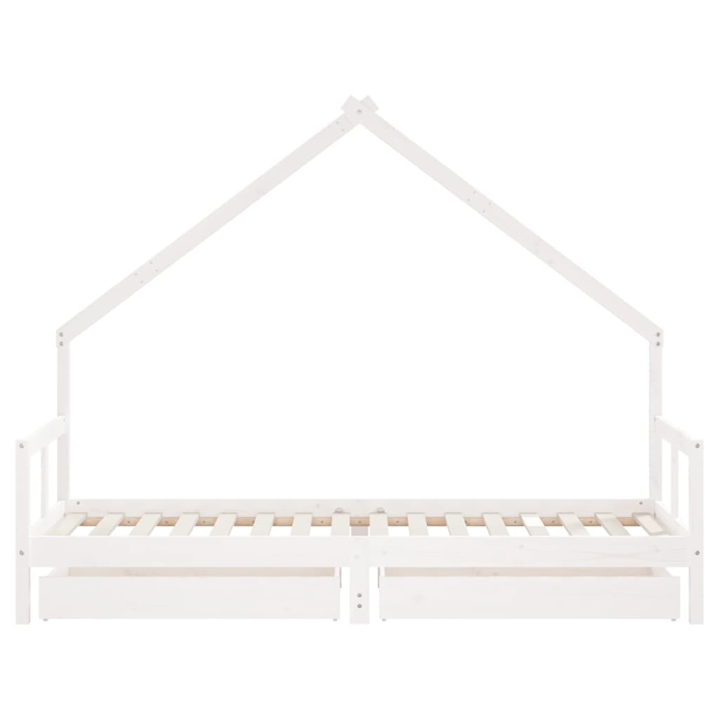 vidaXL Estructura cama niños con cajones madera pino blanco 80x200 cm