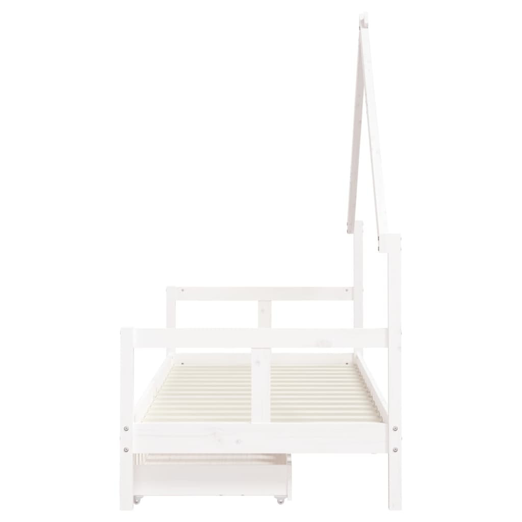 vidaXL Estructura cama niños con cajones madera pino blanco 80x200 cm