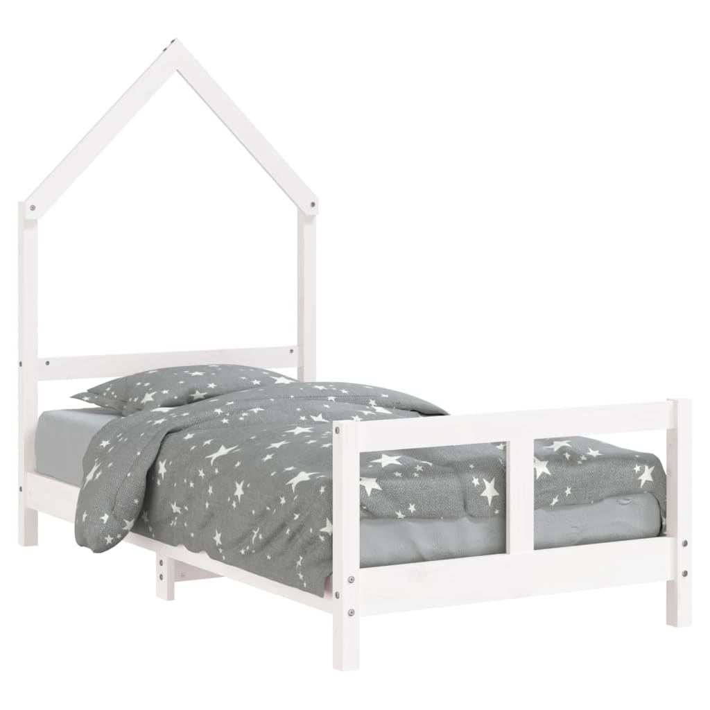 vidaXL Estructura de cama para niños madera de pino blanco 80x160 cm