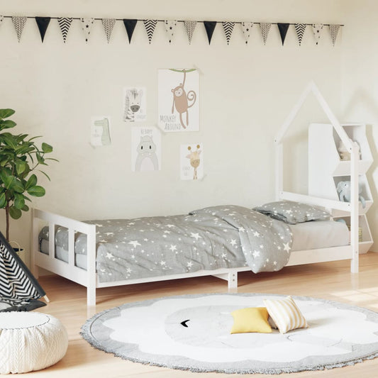 vidaXL Estructura de cama para niños madera de pino blanco 90x190 cm