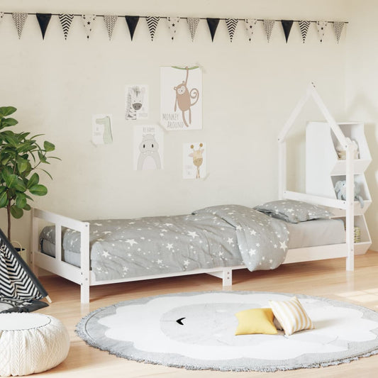 vidaXL Estructura de cama para niños madera de pino blanco 80x200 cm