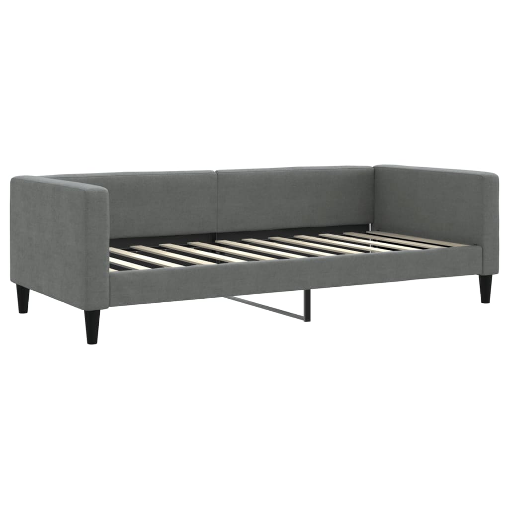 vidaXL Sofá cama nido con colchón tela gris oscuro 90x200 cm