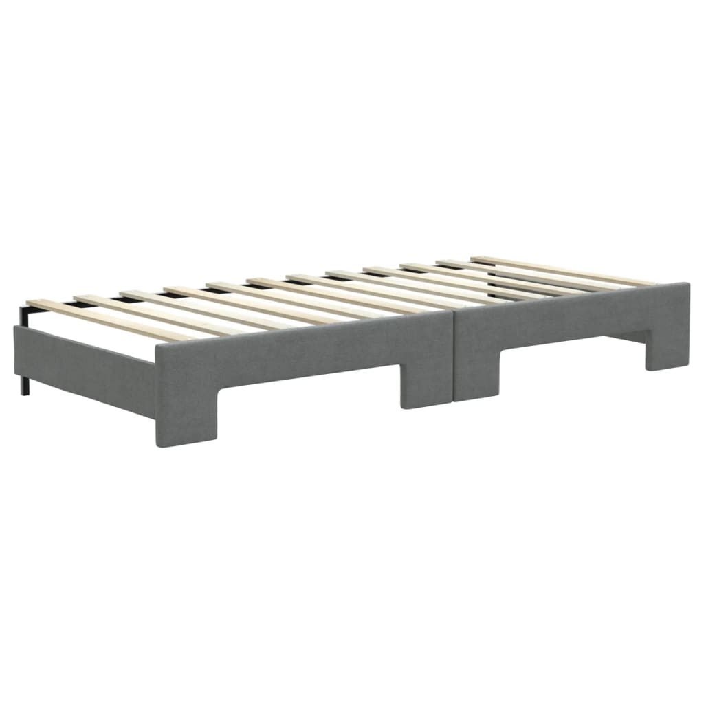 vidaXL Sofá cama nido con colchón tela gris oscuro 90x200 cm