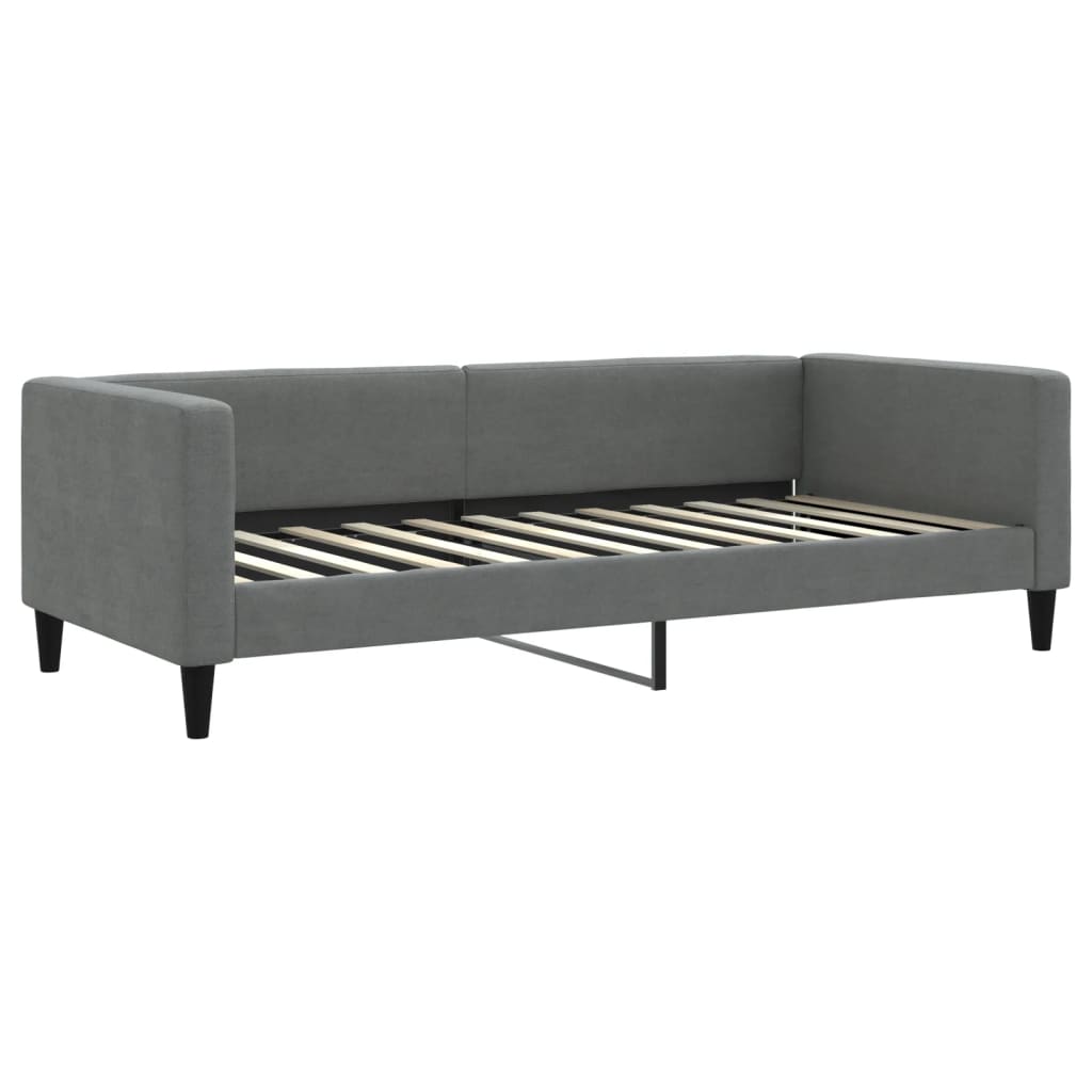 vidaXL Sofá cama nido con cajones tela gris oscuro 90x200 cm