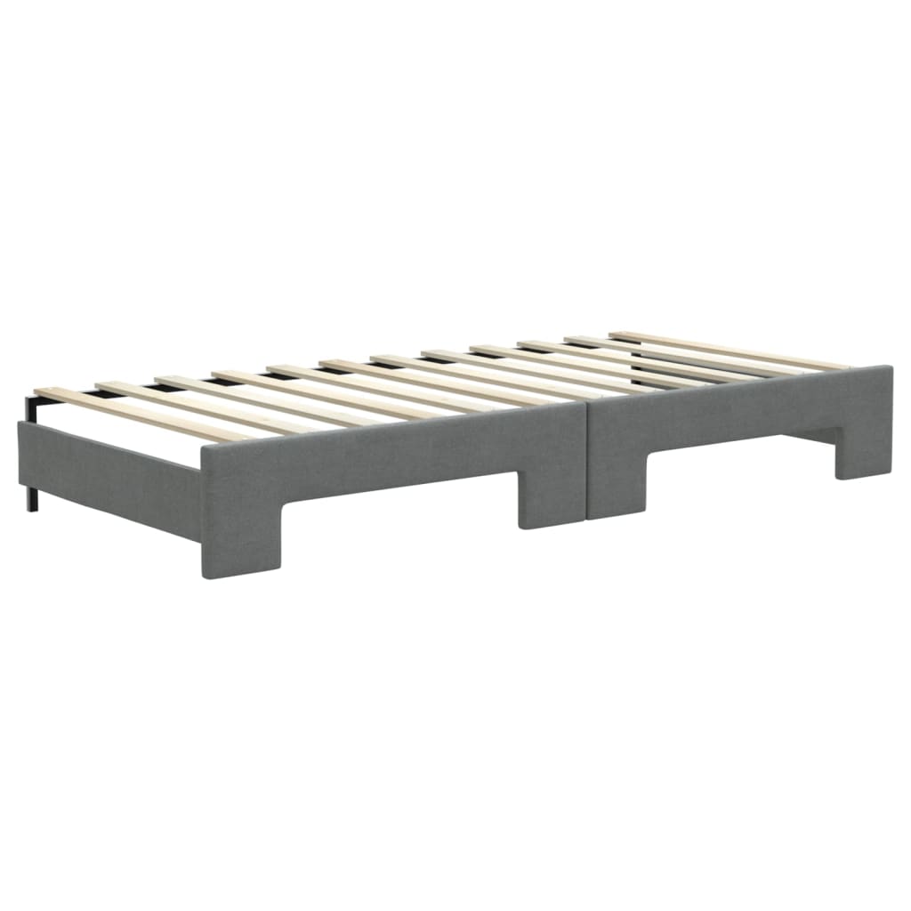 vidaXL Sofá cama nido con cajones tela gris oscuro 90x200 cm