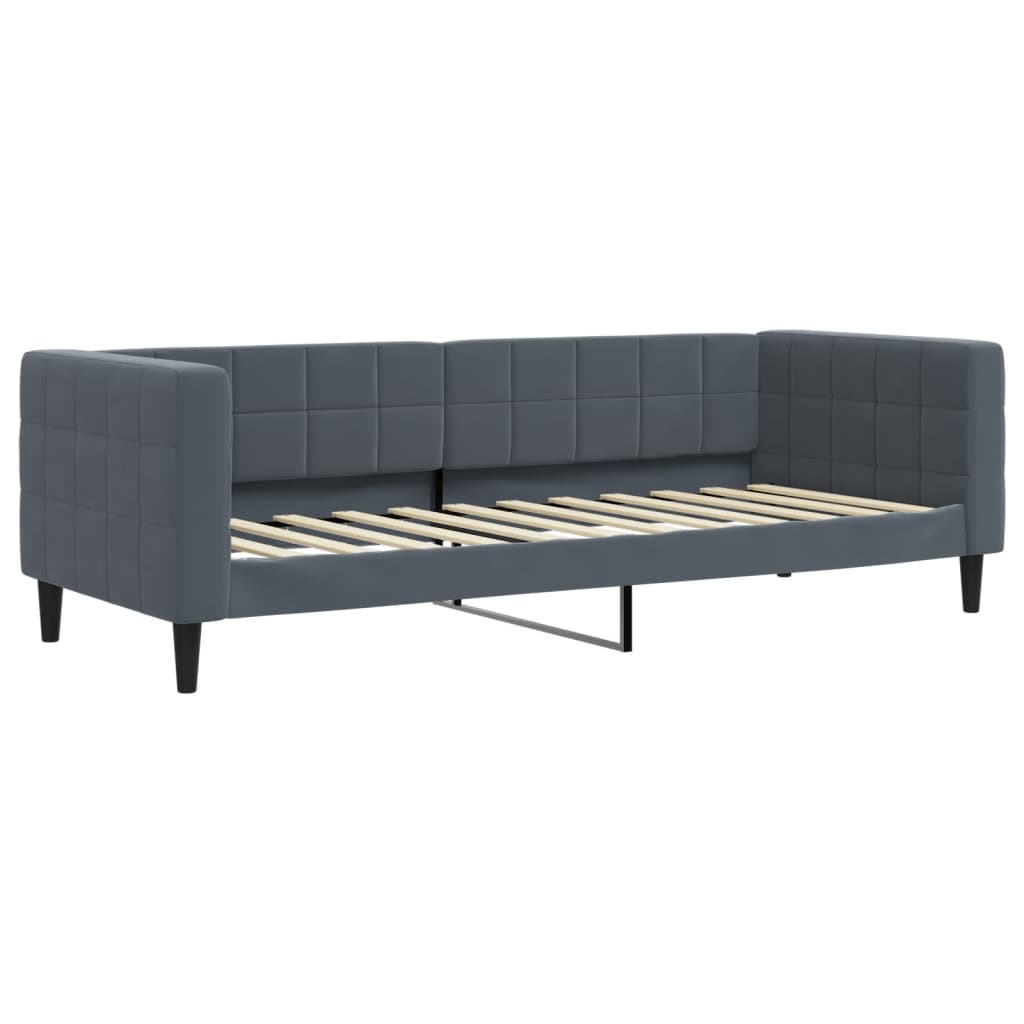 vidaXL Sofá cama con colchón terciopelo gris oscuro 80x200 cm