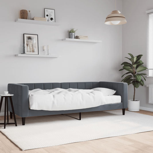 vidaXL Sofá cama con colchón terciopelo gris oscuro 80x200 cm