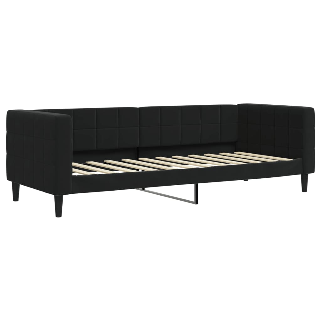 vidaXL Sofá cama con colchón terciopelo negro 80x200 cm