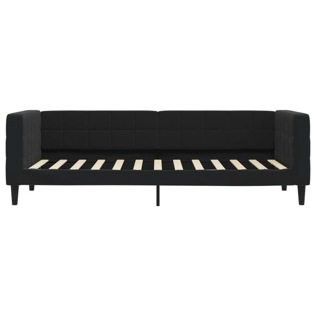 vidaXL Sofá cama con colchón terciopelo negro 80x200 cm