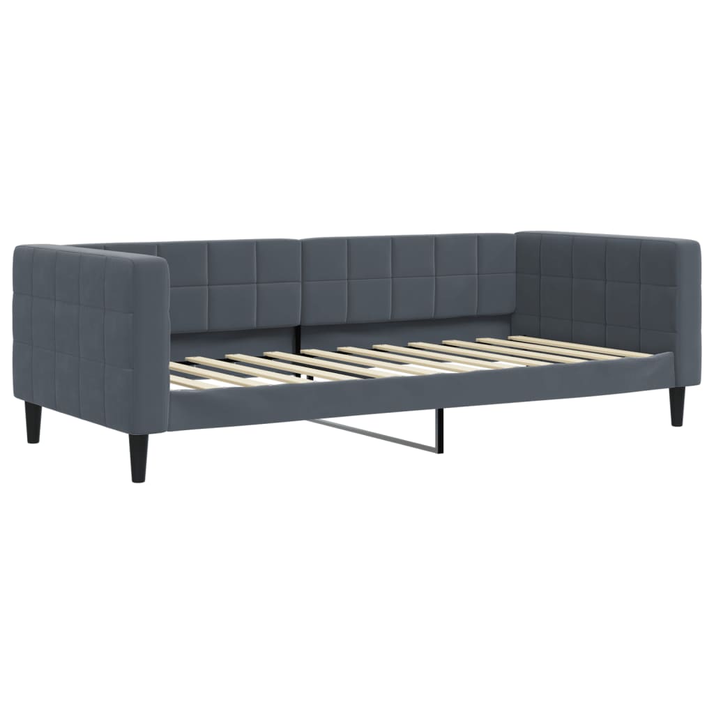 vidaXL Sofá cama con colchón terciopelo gris oscuro 90x200 cm